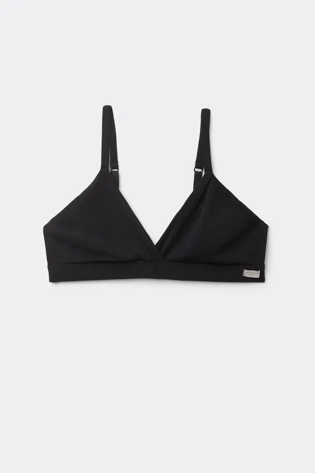 Intimissimi NonPadded Women Emma Triangle Bra In Natural Cotton Black 019 8211 Black