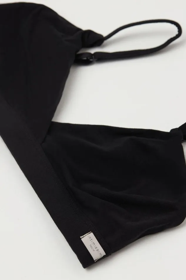 Intimissimi NonPadded Women Emma Triangle Bra In Natural Cotton Black 019 8211 Black