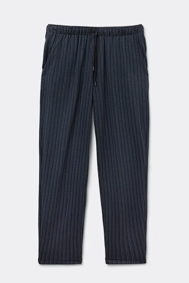 Intimissimi Pants Men Blue Pinstripe Print Cotton Pants Blue 682j 8211 Gessato Blu