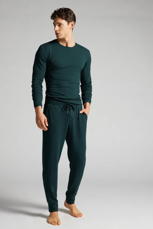 Intimissimi Pants Men Micromodal Trousers Green 132j 8211 Verde Scuro