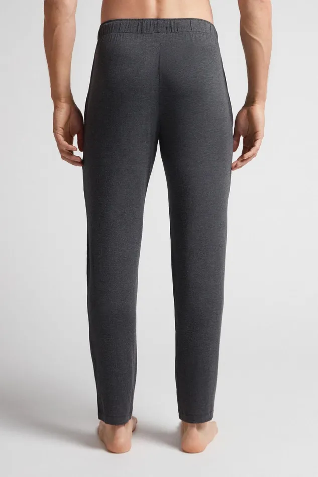 Intimissimi Pants Men Silk And Modal Trousers Grey 040 8211 Dark Grey Blend