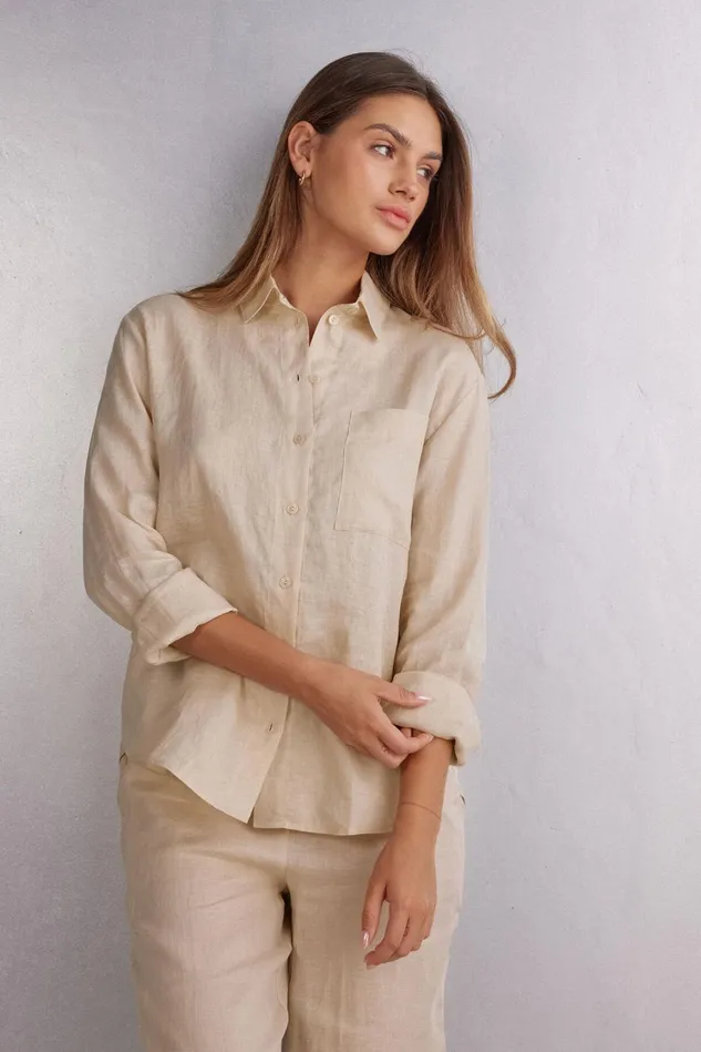 Intimissimi Shirts Women Linen Cloth Shirt Natural 913i 8211 Rope Beige