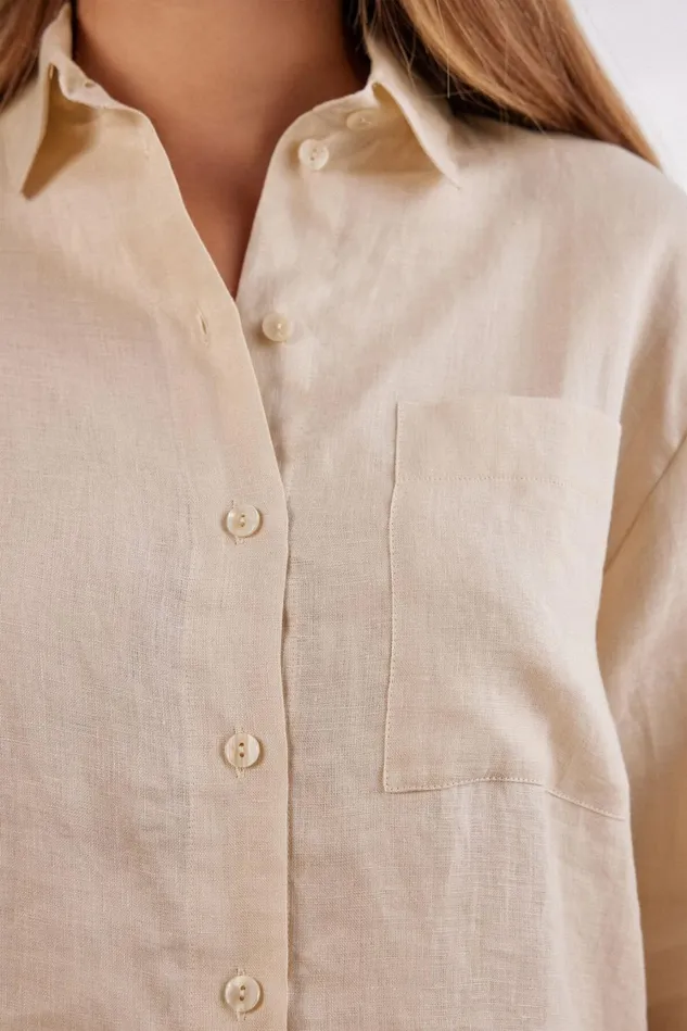 Intimissimi Shirts Women Linen Cloth Shirt Natural 913i 8211 Rope Beige