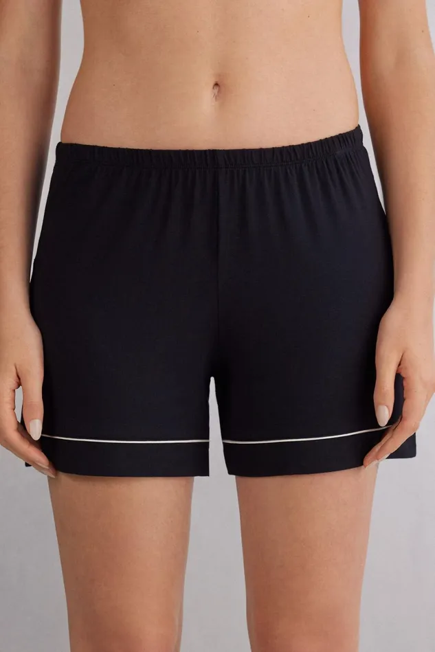 Intimissimi Short Pajamas Women Modal Shorts With Contrast Trim Black 019 8211 Black Intimissimi Short Pajamas Women Modal Shorts With Contrast Trim Black 019 8211 Black