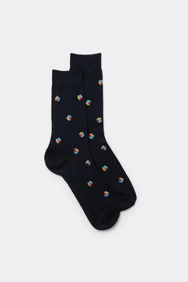 Intimissimi Short Socks Men Cube Print Soft Cotton Short Socks Black 700j 8211 Blu Scuro Stampa Cubo Intimissimi Short Socks Men Cube Print Soft Cotton Short Socks Black 700j 8211 Blu Scuro Stampa Cubo
