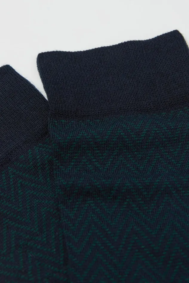 Intimissimi Short Socks Men Patterned Soft Cotton Short Socks Multicolor 740j 8211 Chevron Blu Scuroverde