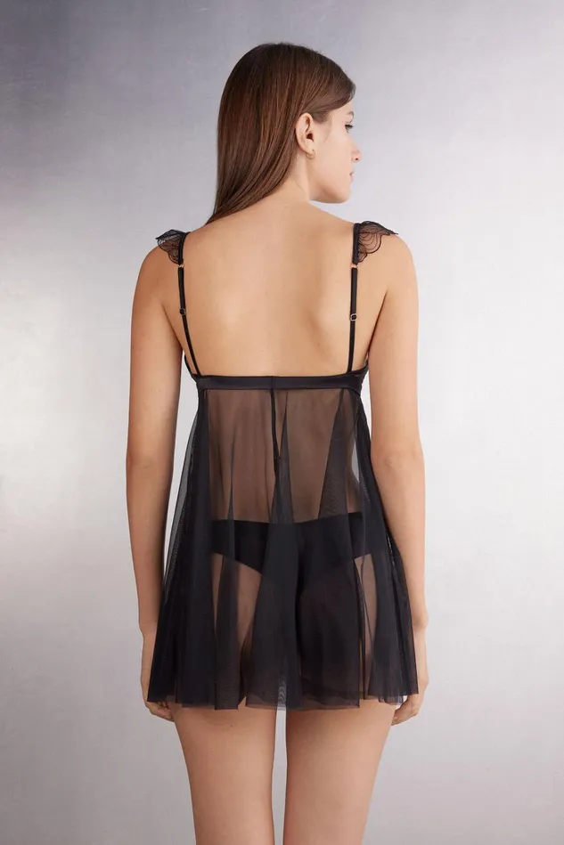Intimissimi Slips Babydolls Women Hypnotic Details Tulle And Lace Babydoll Black 019 8211 Black