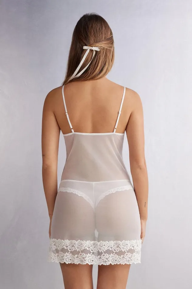 Intimissimi Slips Babydolls Women Pretty Flowers Babydoll Ivory 2127 8211 Talc White