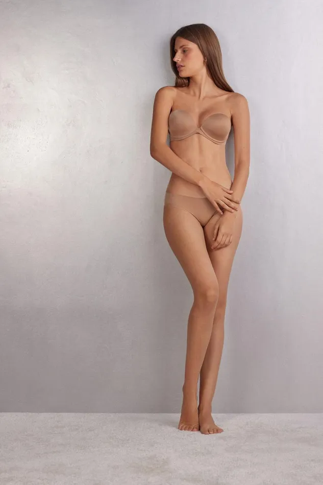 Intimissimi Strapless Bandeau Women Anna Bandeau Bra In Ultralight Microfiber Natural 417i 8211 Marrone Cappuccino