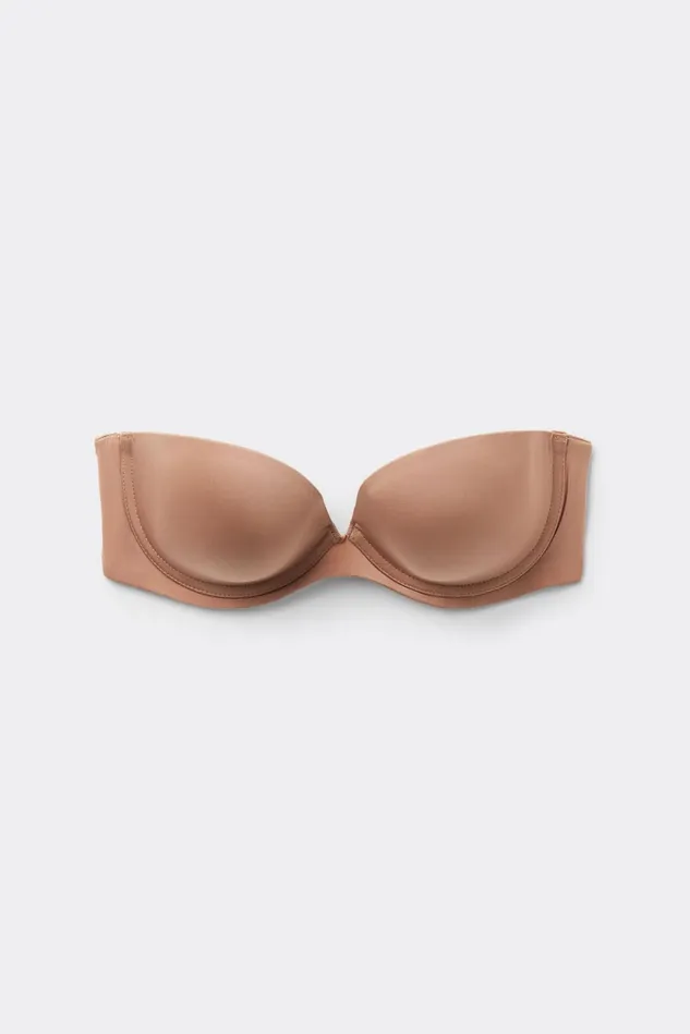 Intimissimi Strapless Bandeau Women Anna Bandeau Bra In Ultralight Microfiber Natural 417i 8211 Marrone Cappuccino