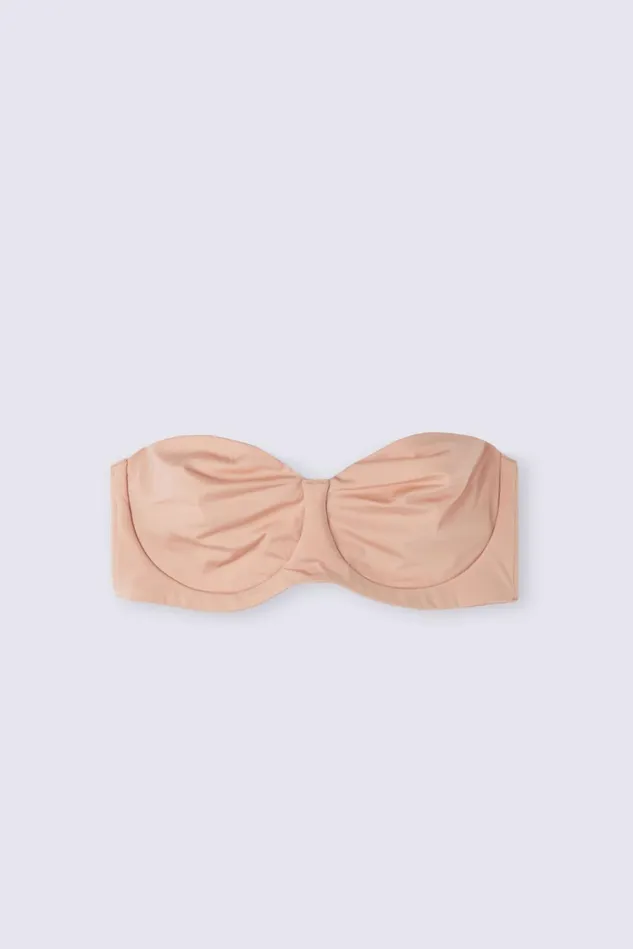 Intimissimi Strapless Bandeau Women Diletta Bandeau Balconette Bra In Ultralight Microfiber Natural 044 8211 Honey Soft Beige