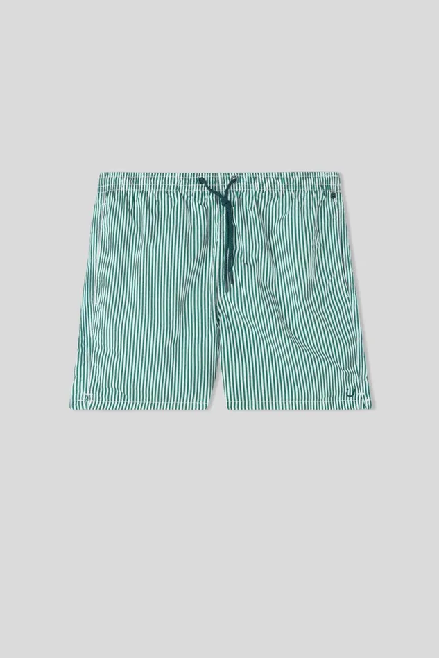 Intimissimi Swim Trunks Men Green Stripe Print Swim Trunks Green 630j 8211 Stampa Riga Bianco Verde Scuro