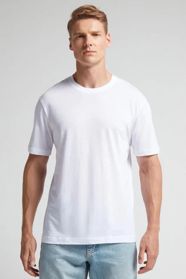 Intimissimi TShirts Polos Men Extrafine Superior Cotton Regular Fit TShirt White 001 8211 White Intimissimi TShirts Polos Men Extrafine Superior Cotton Regular Fit TShirt White 001 8211 White
