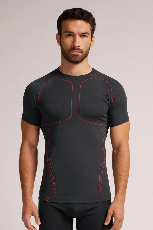 Intimissimi TShirts Polos Men Short Sleeve Technical Sport Top Grey 4712 8211 Dark Grey Intimissimi TShirts Polos Men Short Sleeve Technical Sport Top Grey 4712 8211 Dark Grey