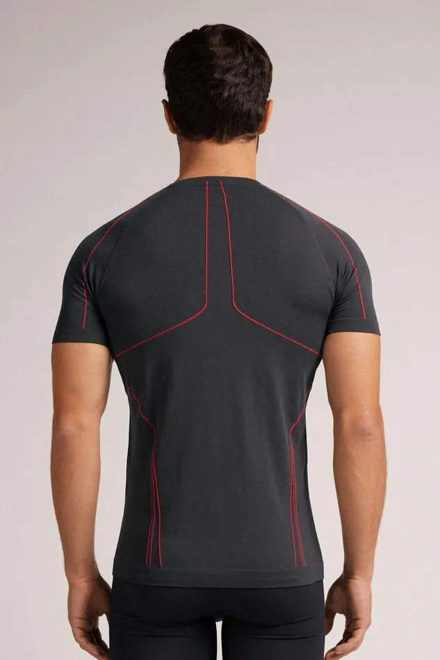Intimissimi TShirts Polos Men Short Sleeve Technical Sport Top Grey 4712 8211 Dark Grey