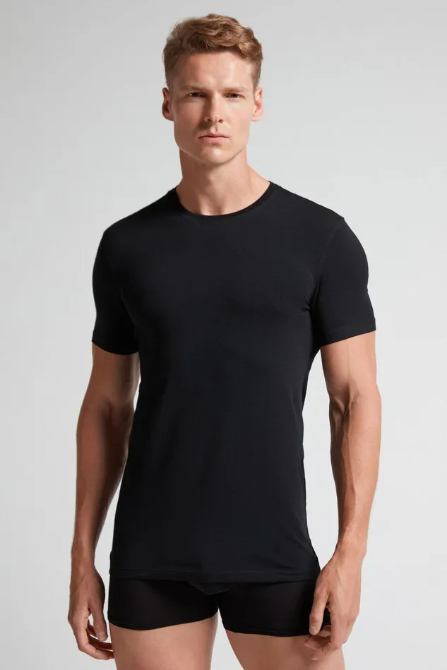 Intimissimi TShirts Polos Men Stretch Superior Cotton TShirt Black 019 8211 Black Intimissimi TShirts Polos Men Stretch Superior Cotton TShirt Black 019 8211 Black
