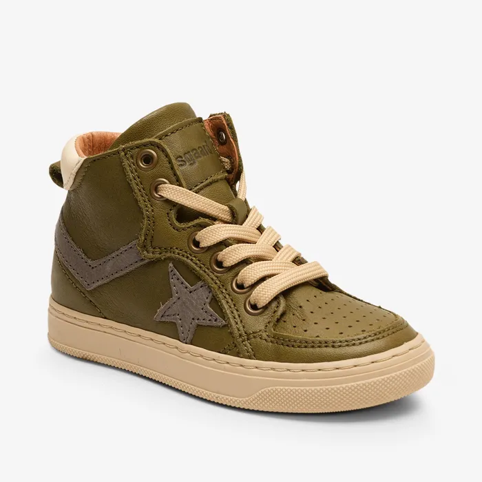 isak khaki Green Sneakers bisgaardshoes KIDS