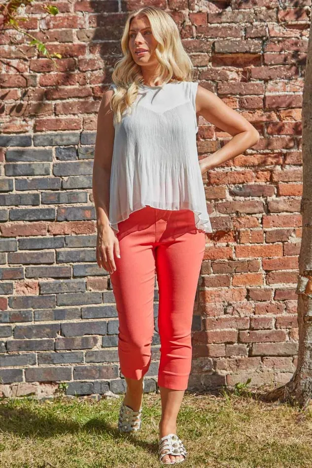 Ivory Pleated Chiffon Top Women Roman Tops