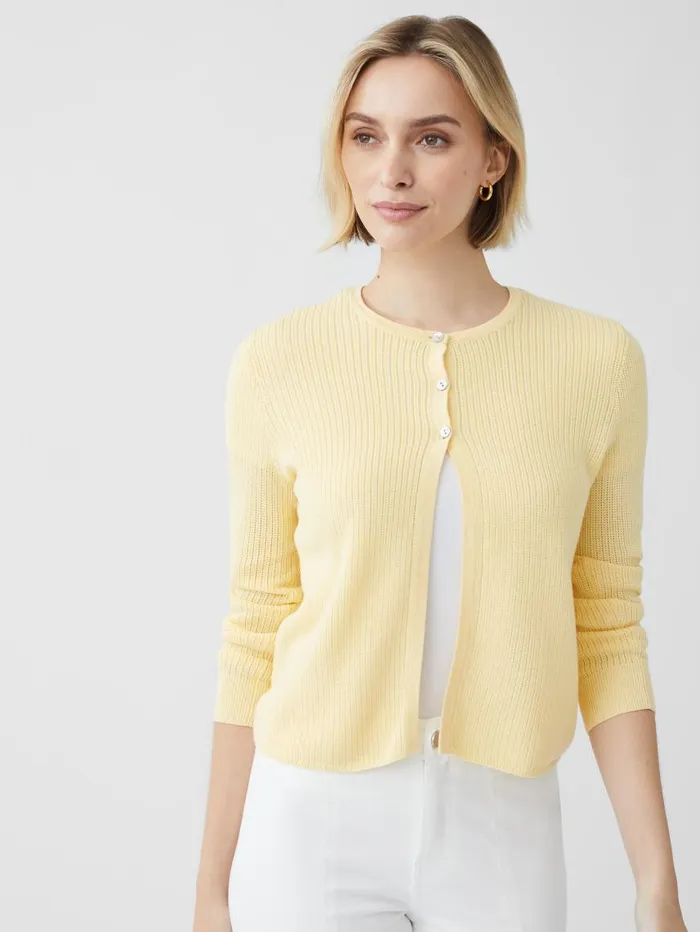 JMcLaughlin Aleesha Cardigan Soft Yellow Women Sweaters JMcLaughlin Aleesha Cardigan Soft Yellow Women Sweaters