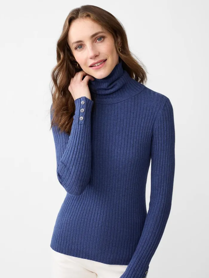 JMcLaughlin Arlette Turtleneck Denim Women Sweaters JMcLaughlin Arlette Turtleneck Denim Women Sweaters