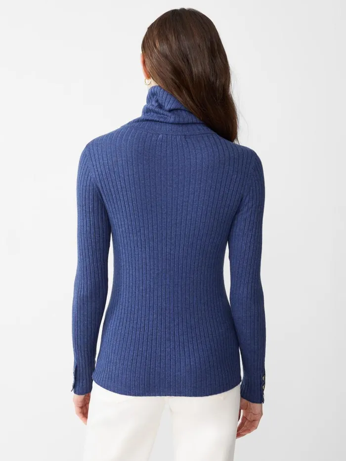 JMcLaughlin Arlette Turtleneck Denim Women Sweaters JMcLaughlin Arlette Turtleneck Denim Women Sweaters