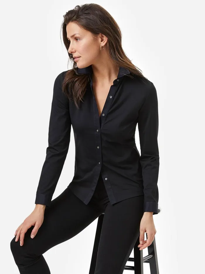 JMcLaughlin Betty Shirt Black Women Shirts and Tops