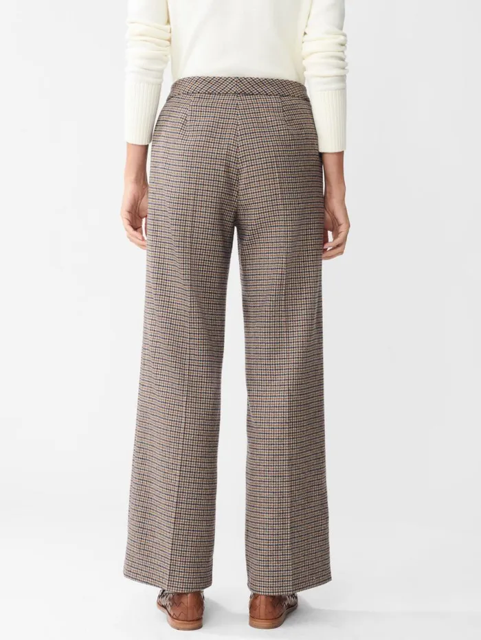 JMcLaughlin Broderick Pants In Houndstooth Light Tanbrowndenim Women Pants JMcLaughlin Broderick Pants In Houndstooth Light Tanbrowndenim Women Pants