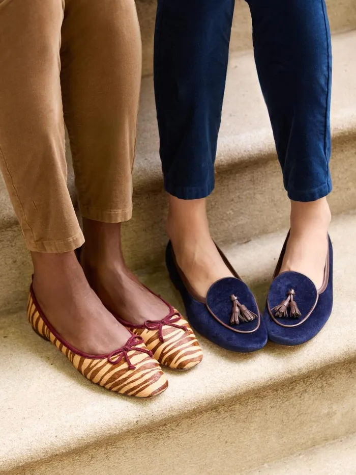 JMcLaughlin Cecily Velvet Loafers Navy Women Flats JMcLaughlin Cecily Velvet Loafers Navy Women Flats