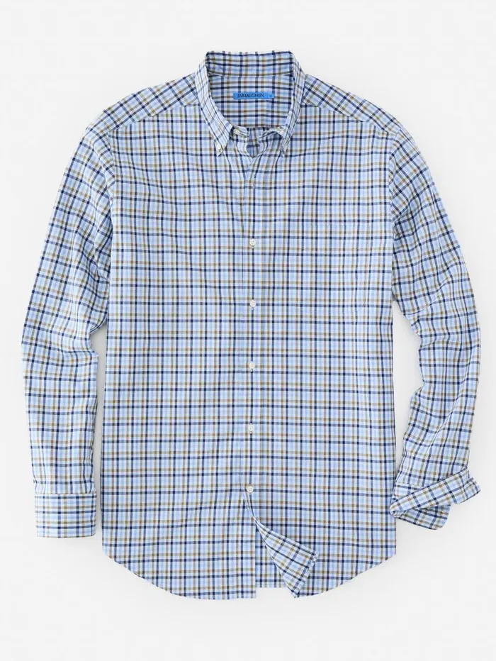JMcLaughlin Collis Classic Fit Shirt In Check Navybrownlight Blue Men Shirts JMcLaughlin Collis Classic Fit Shirt In Check Navybrownlight Blue Men Shirts