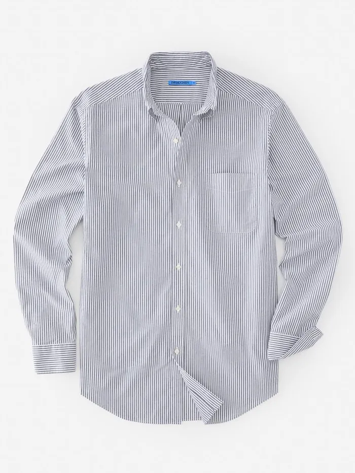JMcLaughlin Collis Classic Fit Shirt In Stripe Navywhite Men Shirts JMcLaughlin Collis Classic Fit Shirt In Stripe Navywhite Men Shirts