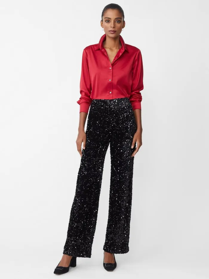 JMcLaughlin Denver Satin Shirt Fete Red Women Shirts and Tops JMcLaughlin Denver Satin Shirt Fete Red Women Shirts and Tops