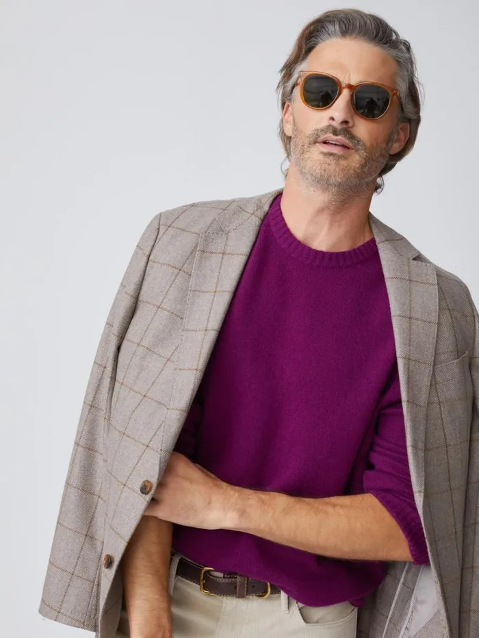 JMcLaughlin Gordon Cashmere Sweater Plum Men Sweaters JMcLaughlin Gordon Cashmere Sweater Plum Men Sweaters