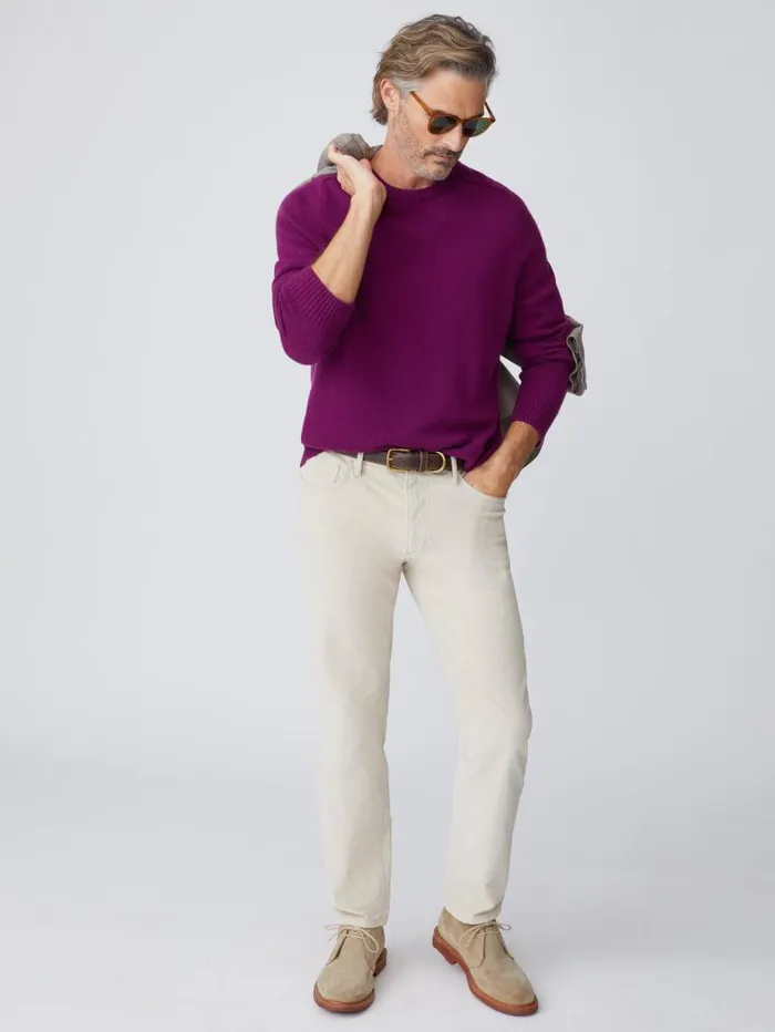 JMcLaughlin Gordon Cashmere Sweater Plum Men Sweaters JMcLaughlin Gordon Cashmere Sweater Plum Men Sweaters