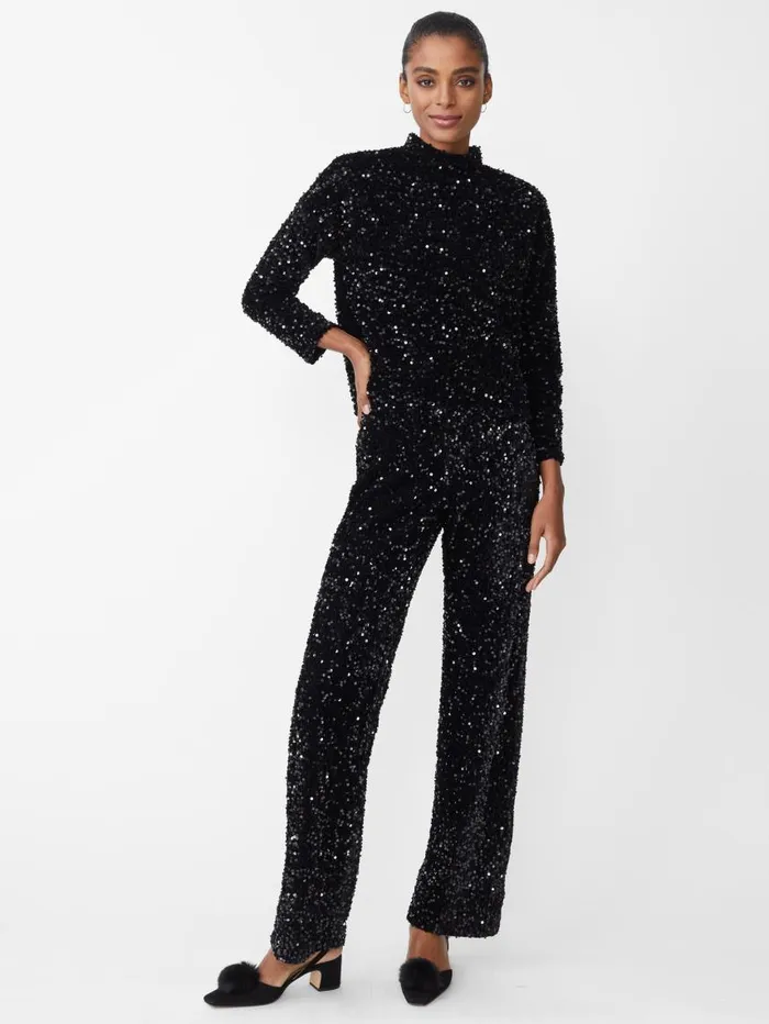 JMcLaughlin Leeza Sequin Top Black Women Shirts and Tops JMcLaughlin Leeza Sequin Top Black Women Shirts and Tops