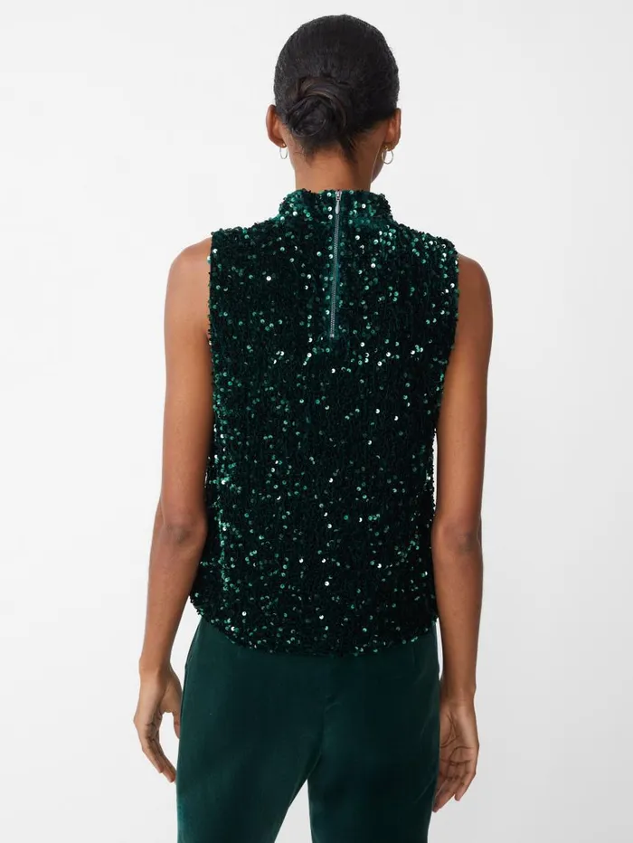 JMcLaughlin Leeza Sleeveless Sequin Top Emerald Green Women Shirts and Tops JMcLaughlin Leeza Sleeveless Sequin Top Emerald Green Women Shirts and Tops
