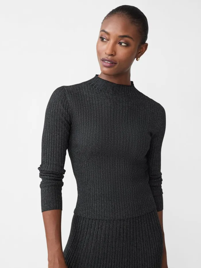 JMcLaughlin Maeve Metallic Sweater Blackmetallic Women Suits and Sets