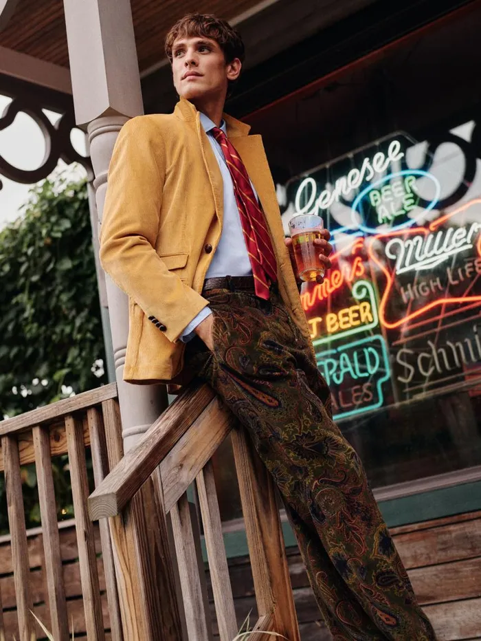 JMcLaughlin Oxford Pants In Paisley Redgreenyellow Men Pants JMcLaughlin Oxford Pants In Paisley Redgreenyellow Men Pants