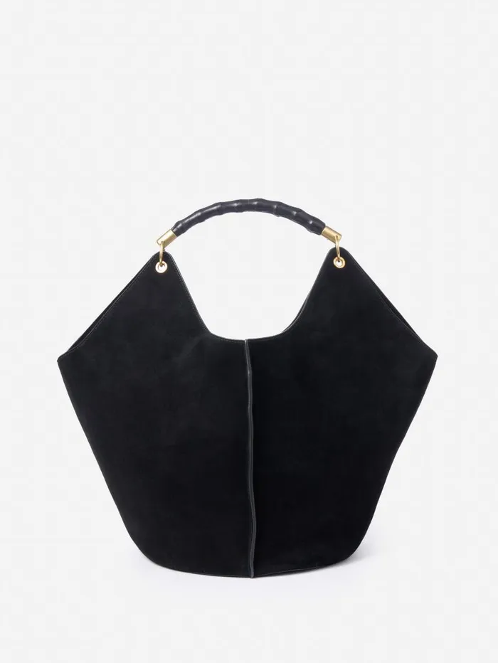 JMcLaughlin Sanne Suede Top Handle Black WomenMen Totes