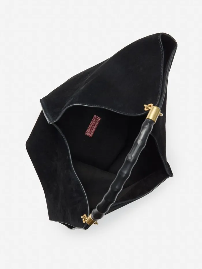 JMcLaughlin Sanne Suede Top Handle Black WomenMen Totes