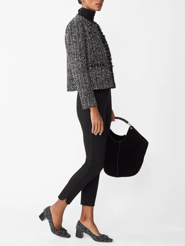 JMcLaughlin Sanne Suede Top Handle Black WomenMen Totes