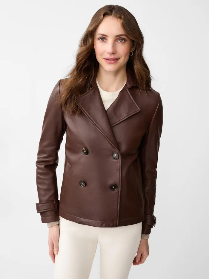 JMcLaughlin Saskia Leather Jacket Chocolate Women Jackets and Outerwear JMcLaughlin Saskia Leather Jacket Chocolate Women Jackets and Outerwear