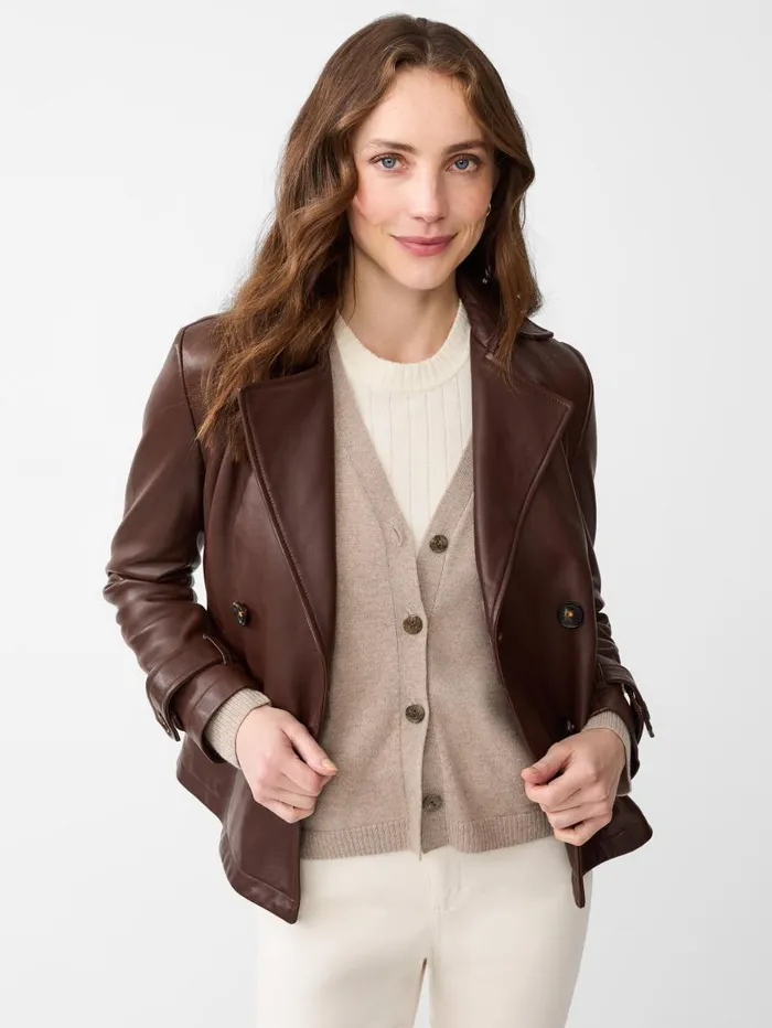 JMcLaughlin Saskia Leather Jacket Chocolate Women Jackets and Outerwear JMcLaughlin Saskia Leather Jacket Chocolate Women Jackets and Outerwear