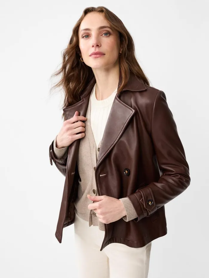 JMcLaughlin Saskia Leather Jacket Chocolate Women Jackets and Outerwear JMcLaughlin Saskia Leather Jacket Chocolate Women Jackets and Outerwear