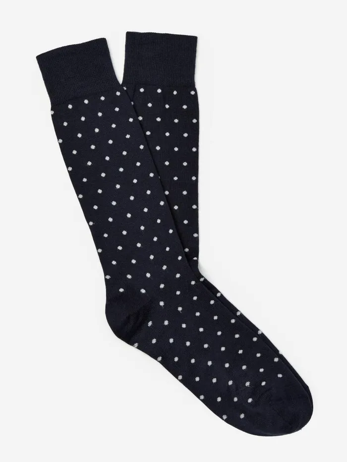 JMcLaughlin Socks In Polka Dots Navyoff White Men Socks