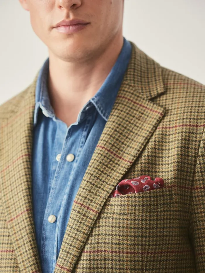 JMcLaughlin Suffolk Wool Sport Coat In Plaid Browngreenredmustard Men Jackets and Outerwear JMcLaughlin Suffolk Wool Sport Coat In Plaid Browngreenredmustard Men Jackets and Outerwear