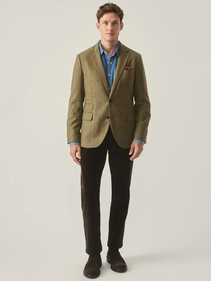 JMcLaughlin Suffolk Wool Sport Coat In Plaid Browngreenredmustard Men Jackets and Outerwear JMcLaughlin Suffolk Wool Sport Coat In Plaid Browngreenredmustard Men Jackets and Outerwear