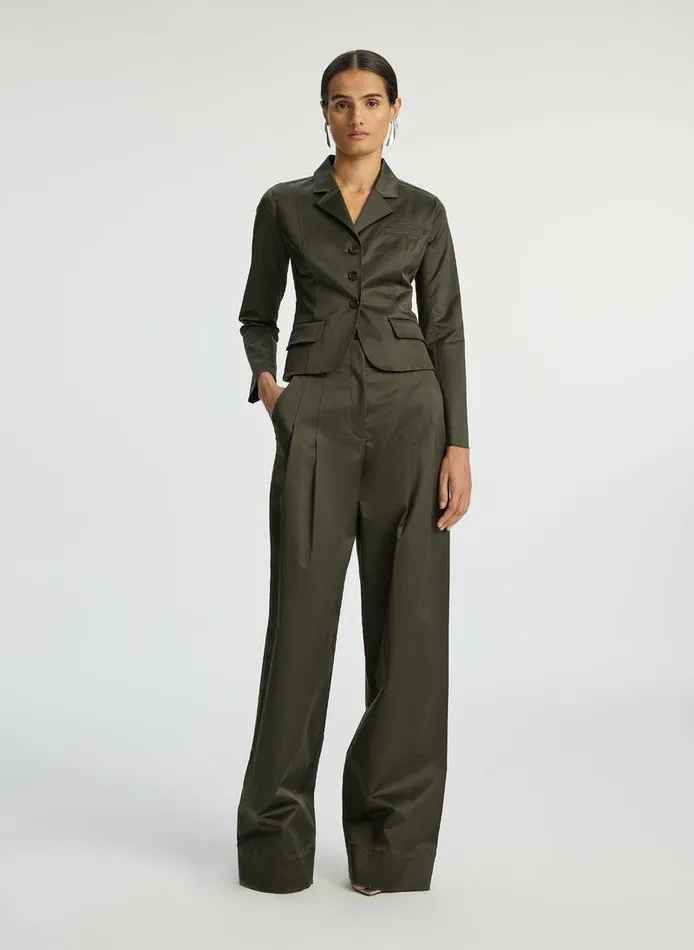 Jackets and Coats Women ALC Bennett Sateen WideLeg Pant Mossy Jackets and Coats Women ALC Bennett Sateen WideLeg Pant Mossy