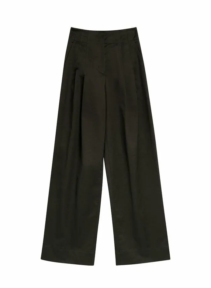 Jackets and Coats Women ALC Bennett Sateen WideLeg Pant Mossy Jackets and Coats Women ALC Bennett Sateen WideLeg Pant Mossy