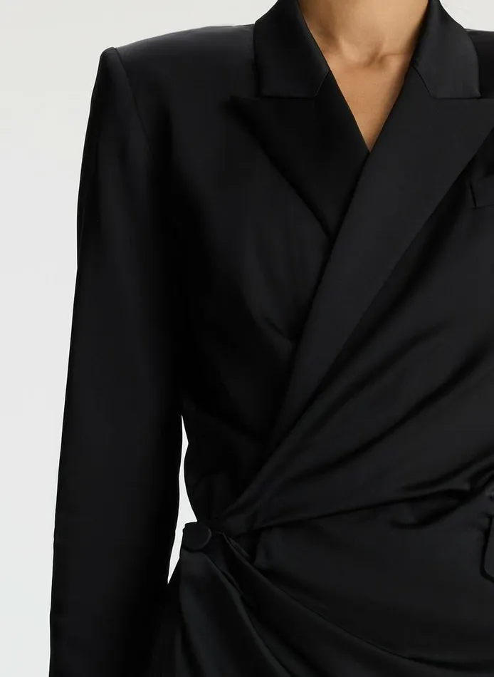 Jackets and Coats Women ALC Indigo Satin Blazer Dress Black Jackets and Coats Women ALC Indigo Satin Blazer Dress Black