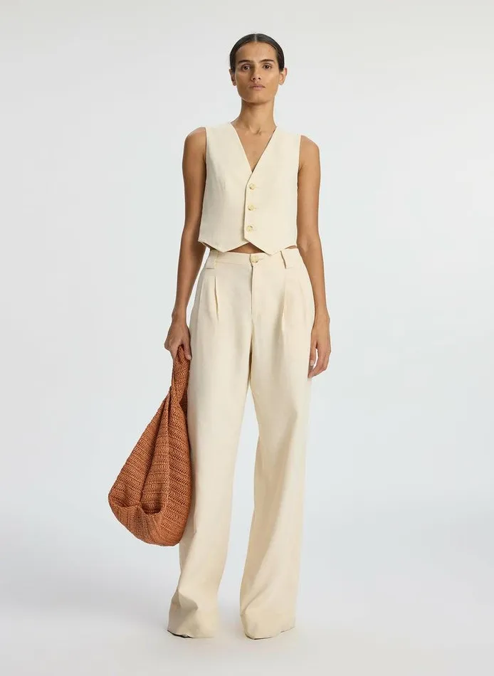 Jackets and Coats Women ALC Maxwell Stretch Linen Vest Bone
